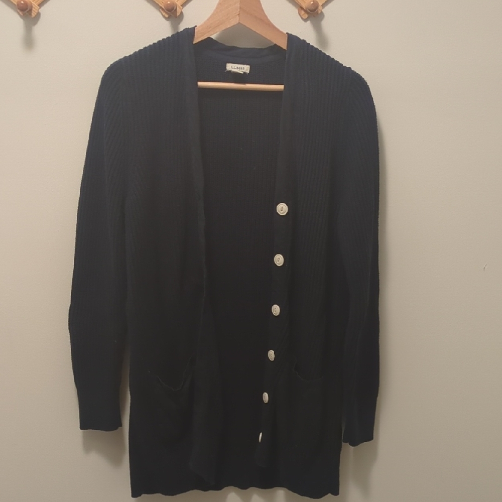 Classic Navy Blue Cardigan Sweater by LL Bean